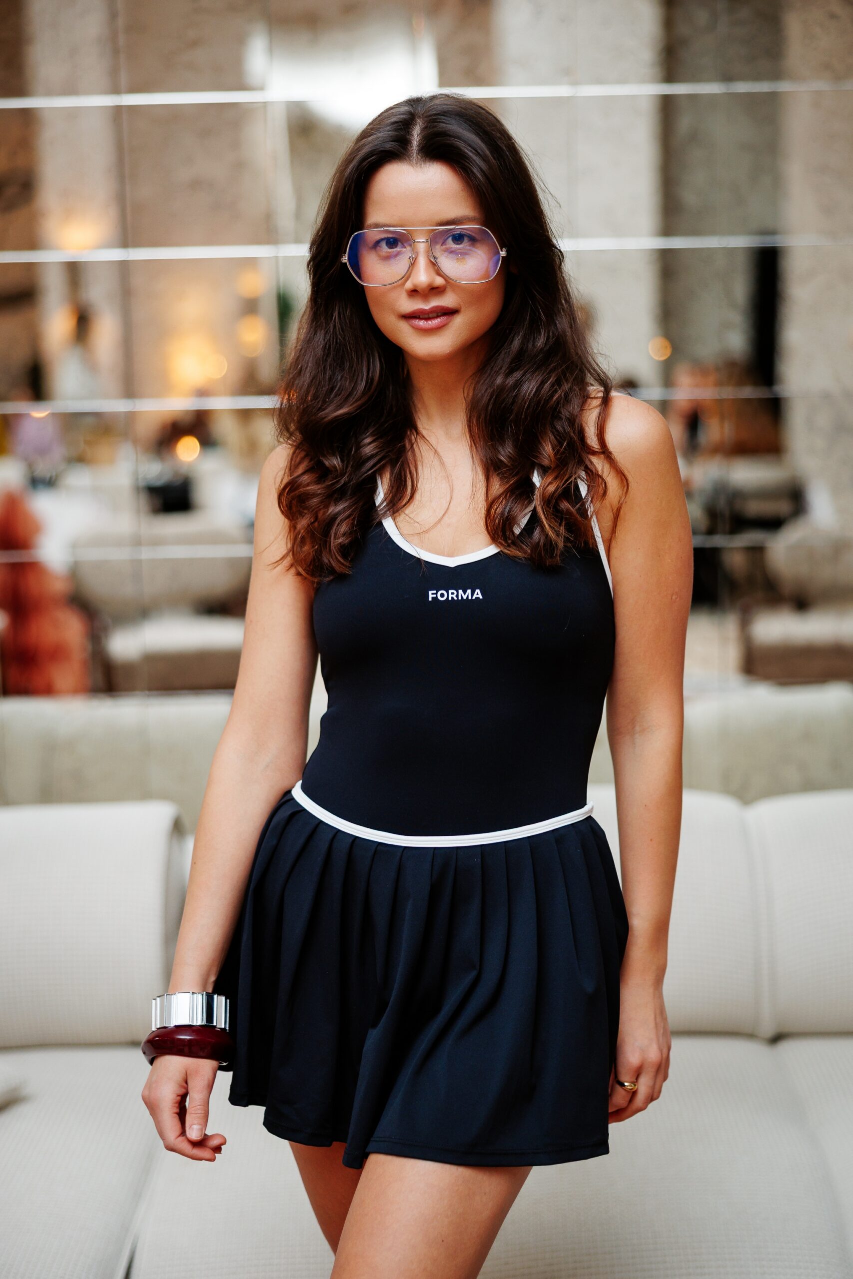 activewear- Scoop Neck Dress- Black